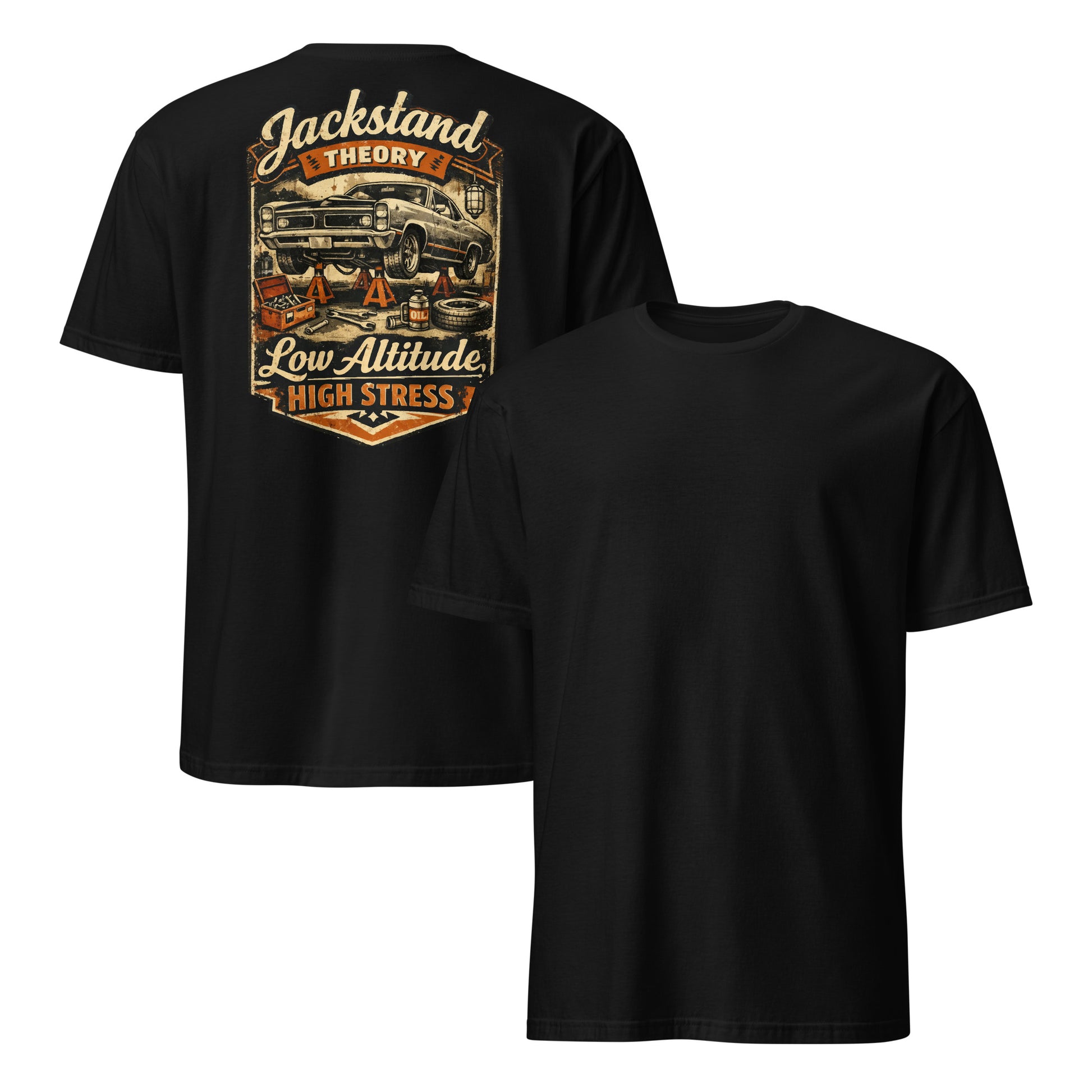 Jackstand Theory - Low Altitude, High Stress Vintage Garage Tee - Jackstand Theory